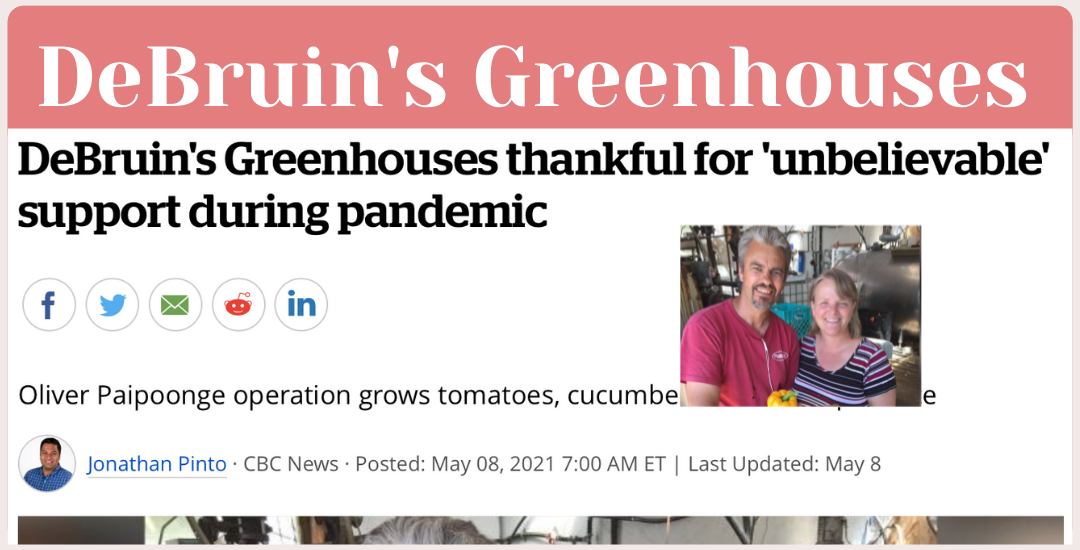 DeBruin’s Greenhouses Newsletter Thunder Bay Country Market